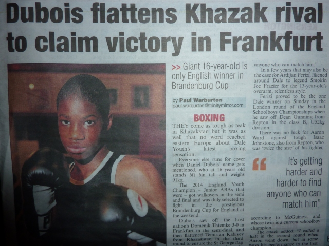 THE K AND C CHRONICLE REPORT ON DALE YOUTH'S DANIEL DUBOIS VICTORY IN GERMANY